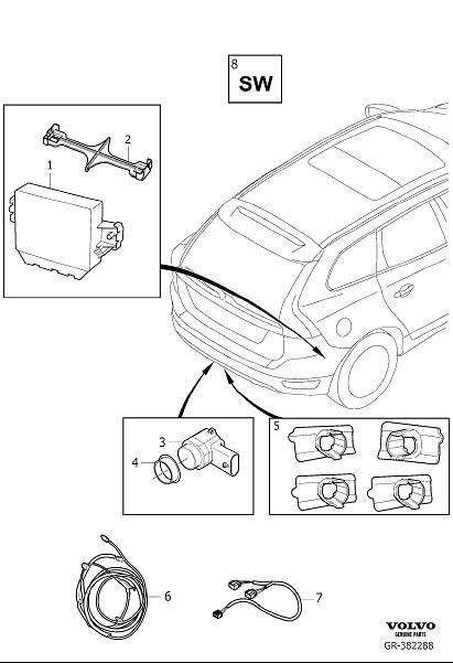 Diagram Park assist rear for your 2022 Volvo XC60   