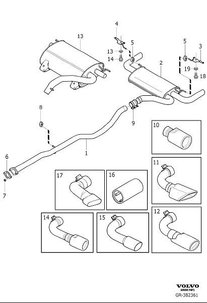 Diagram Exhaust system for your 2022 Volvo XC60   