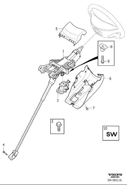 Diagram Steering column for your Volvo