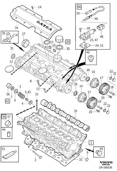 Diagram Cylinder head for your 2005 Volvo S40   