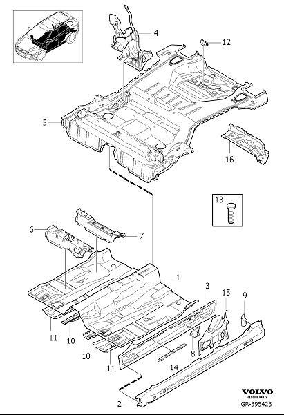 Diagram Floor section for your 2009 Volvo XC60   