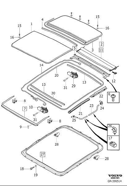 Diagram Roof hatch for your Volvo