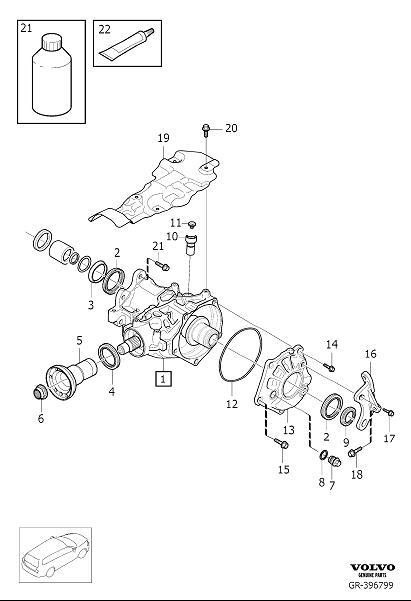 Diagram Bevel gear, adapter gearbox, angle gear and overdrive for your 2018 Volvo V90 Cross Country   