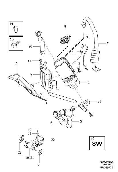 Diagram Auxiliary heater, fuel powered for your 2005 Volvo S60   