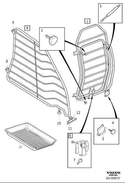 Diagram Dog cage for your 2021 Volvo V60 Cross Country   