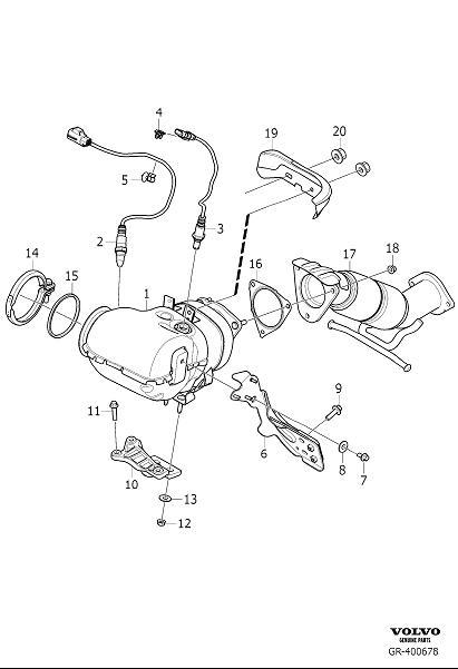 Diagram Catalytic converter for your 2015 Volvo V60 Cross Country   