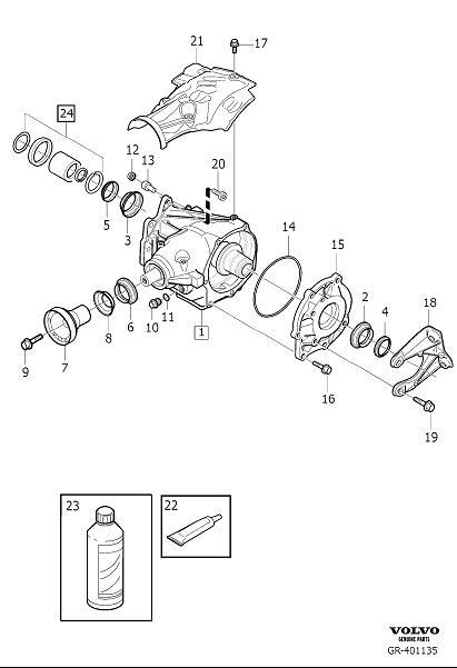 Diagram Bevel gear, adapter gearbox, angle gear and overdrive for your 1997 Volvo S90   