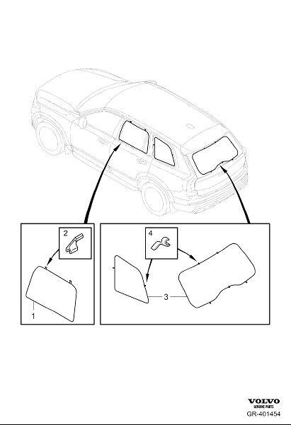 Diagram Sun curtain for your 2016 Volvo XC90   