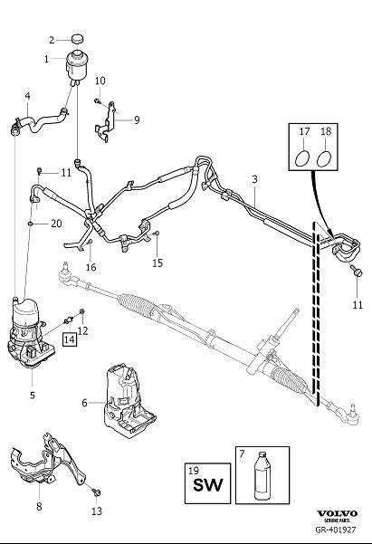 Diagram Servo equipment for your 2012 Volvo S80  3.2l 6 cylinder 