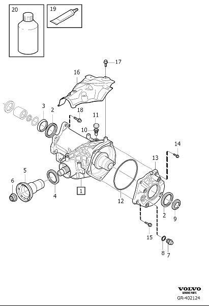 Diagram Adapter gearbox, angle gear and overdrive, bevel gear for your 2015 Volvo V60 Cross Country   