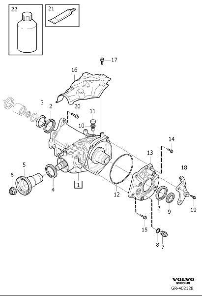 Diagram Bevel gear, adapter gearbox, angle gear and overdrive for your 2014 Volvo XC60   