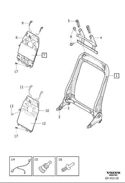 Diagram Backrest, manually operated for your 2023 Volvo V90 Cross Country   