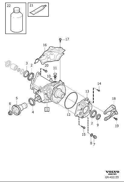Diagram Bevel gear, adapter gearbox, angle gear and overdrive for your 2012 Volvo XC60   