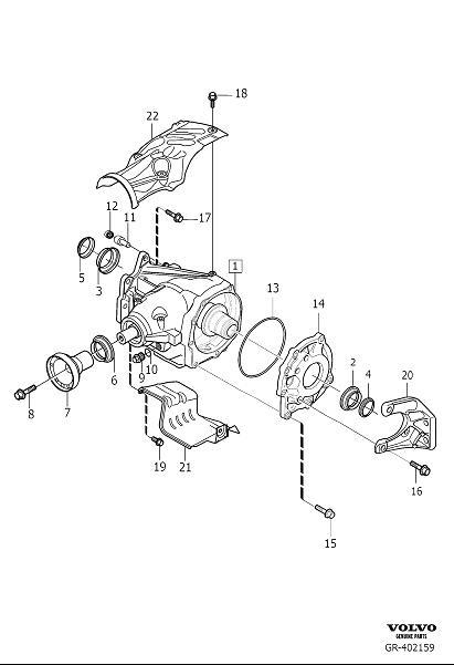 Diagram Adapter gearbox, angle gear and overdrive, bevel gear for your Volvo
