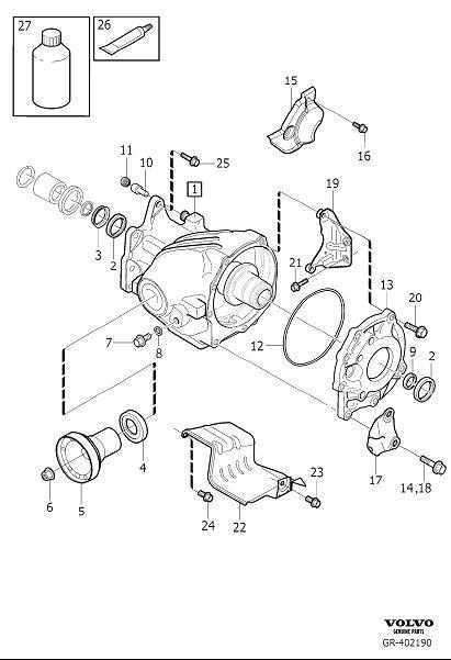 Diagram Angle gear, Bevel gear for your 2005 Volvo XC90   