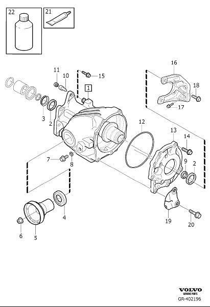 Diagram Adapter gearbox, angle gear and overdrive, bevel gear for your Volvo XC90  
