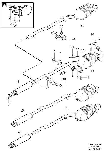 Diagram Exhaust system for your 2019 Volvo XC90   
