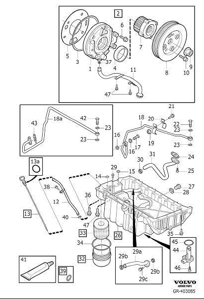Diagram Lubricating system for your 2005 Volvo S60   