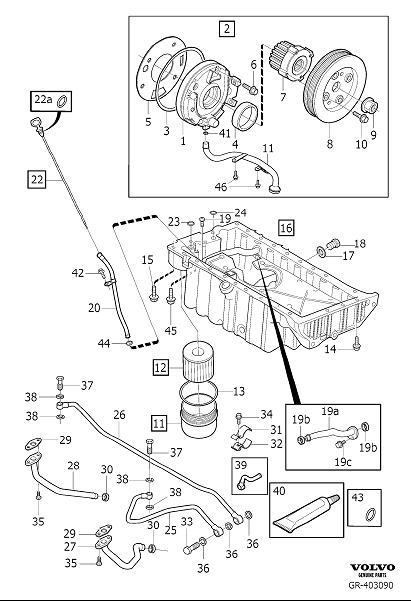 Diagram Lubricating system for your 2009 Volvo XC60   