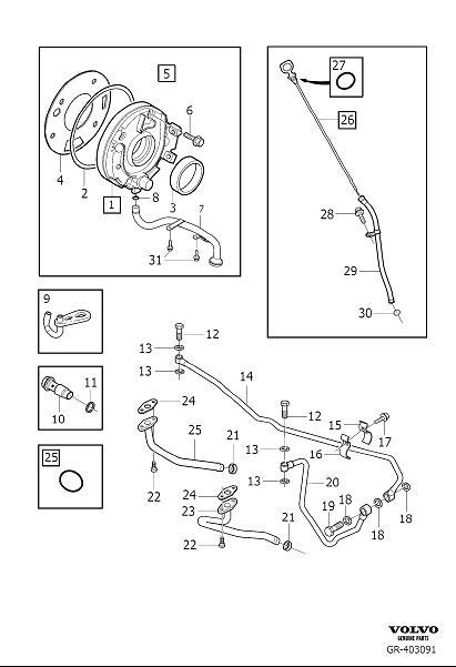 Diagram Oil pump and line for your 2003 Volvo XC90   