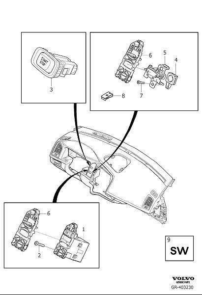 Diagram Ignition switch for your 2017 Volvo XC60   