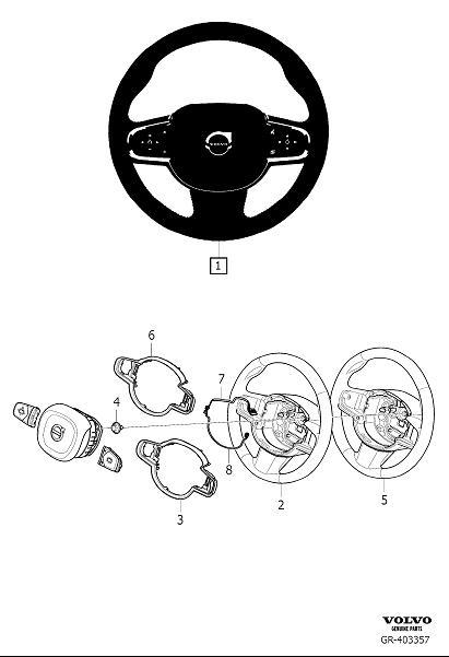 Diagram Steering wheel, 3-spoke for your 1998 Volvo S90   