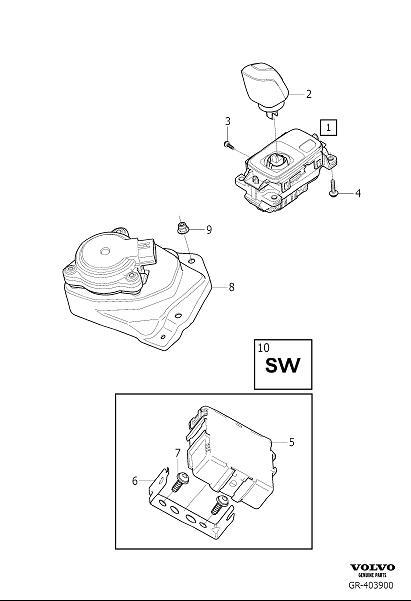 Diagram Gear selector passenger compartment for your Volvo S90  