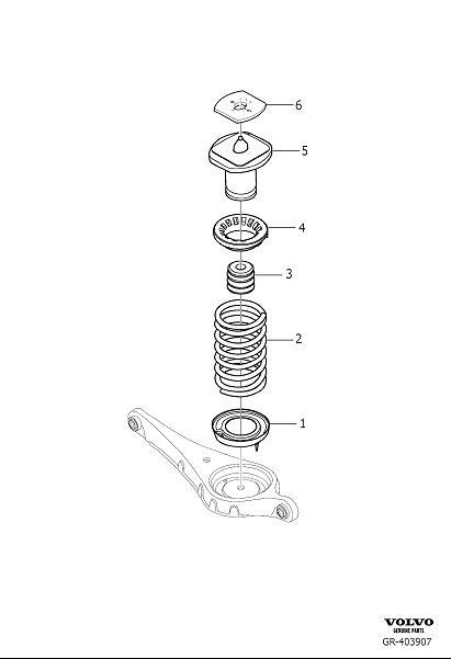 Diagram Spring rear, helical spring and torsion spring for your 2016 Volvo XC70  2.5l 5 cylinder Turbo 
