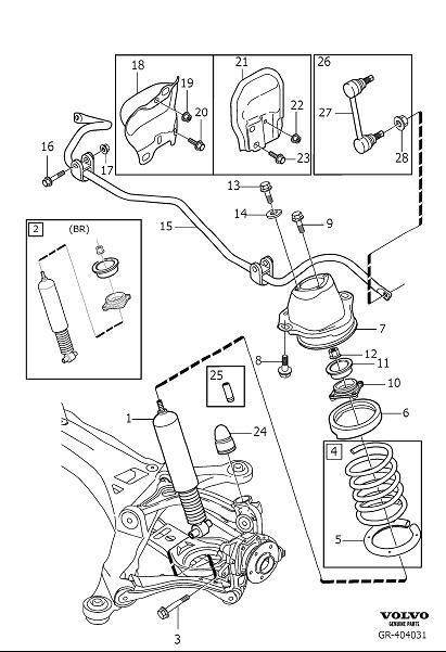 Diagram Rear suspension for your Volvo S60 Cross Country  