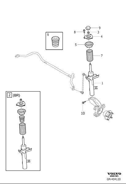 Diagram Shock absorber front for your 2007 Volvo C30   