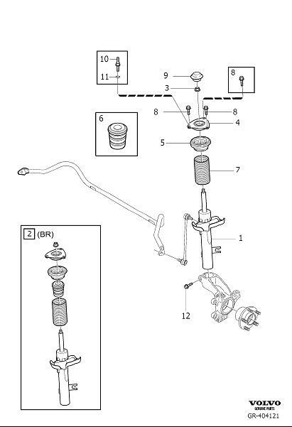 Diagram Shock absorber front for your 2002 Volvo S40   