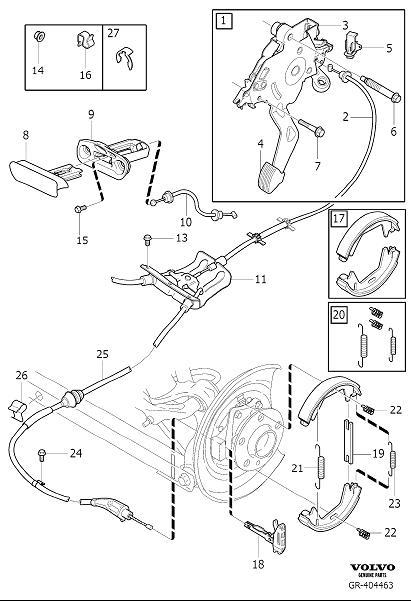 Diagram Brake control, mechanical for your 2008 Volvo XC90   