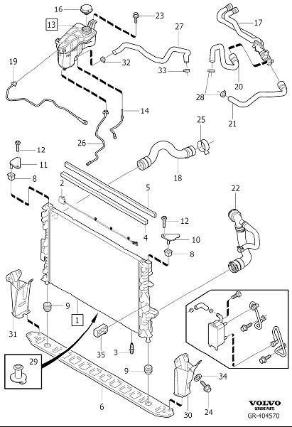 Diagram Radiator and connections for your 2008 Volvo S80   