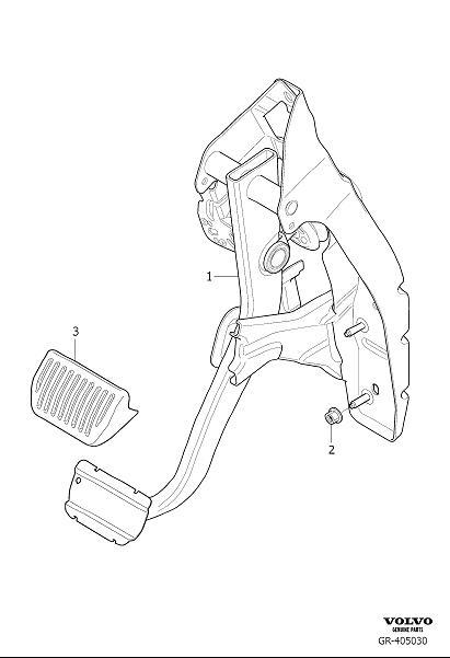 Full size assembly image of Brake control brake pedal (1/2)
