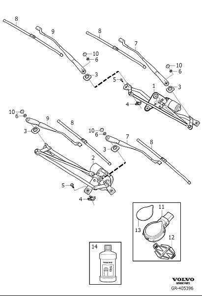 Diagram Windshield wipers, windscreen wipers for your 2022 Volvo XC60   