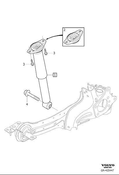 Diagram Shock absorber rear, Shock absorbers Rear for your 2002 Volvo V70   