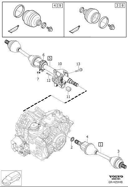 Diagram Drive shafts for your 2023 Volvo V90 Cross Country   