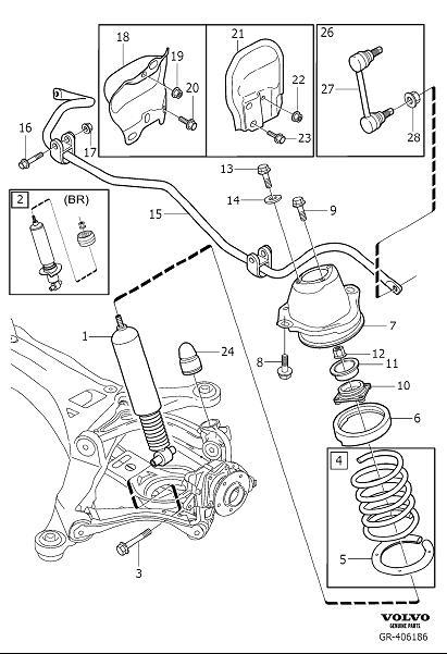 Diagram Rear suspension for your 2008 Volvo S60   