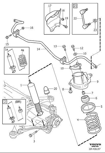 Diagram Rear suspension for your 2005 Volvo S40   