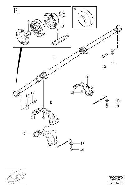 Diagram Propeller shaft for your 2012 Volvo C70   