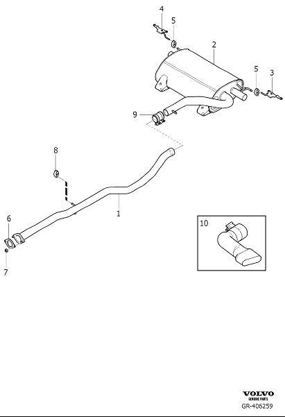 Full size assembly image of Exhaust system (1/2)