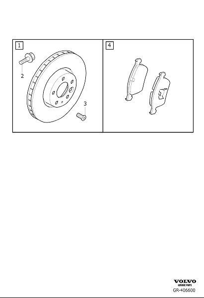 Diagram Front wheel brake for your 2012 Volvo S80  3.0l 6 cylinder Turbo 
