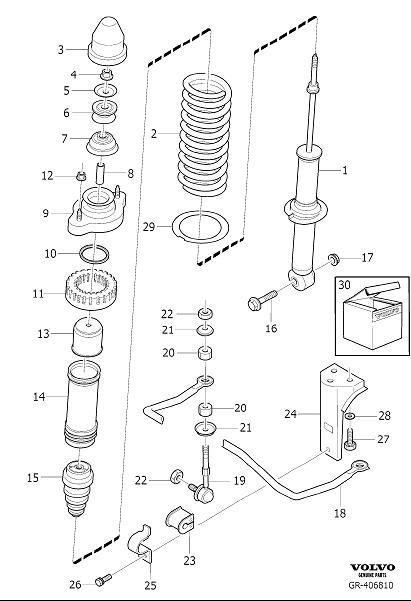 Diagram Rear suspension for your Volvo S40  
