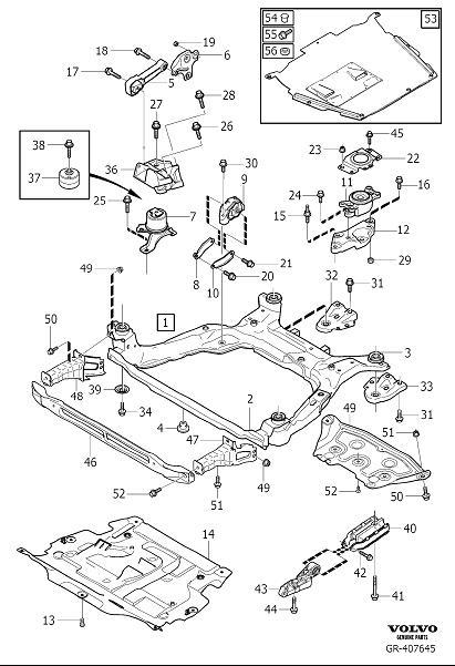Diagram Engine mountings for your 2023 Volvo XC60   