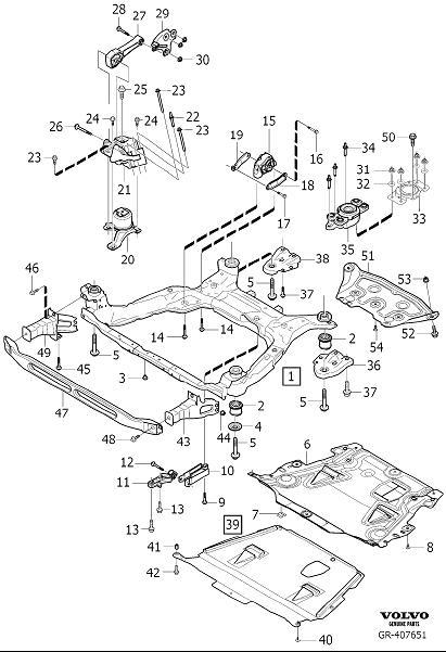 Diagram Engine mountings for your 1999 Volvo V70   