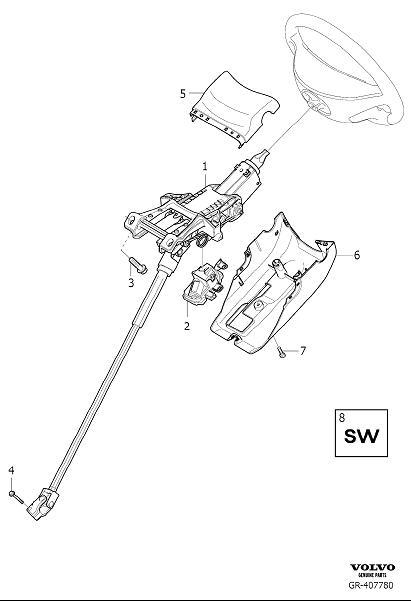 Diagram Steering column for your 1996 Volvo