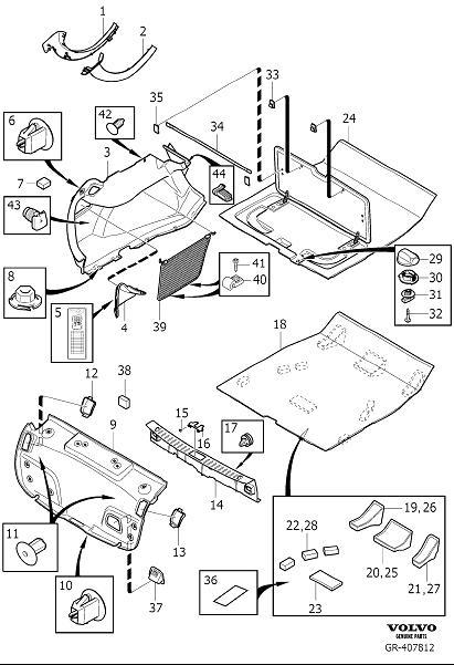 Diagram Interior trim luggage compartment for your Volvo S60 Cross Country  