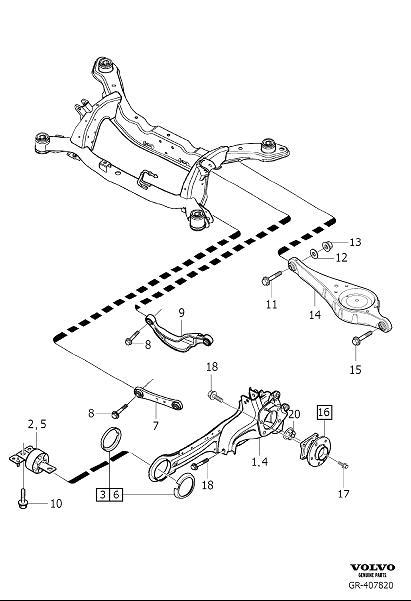 Diagram Rear suspension for your 2015 Volvo XC60  2.0l 4 cylinder Turbo 