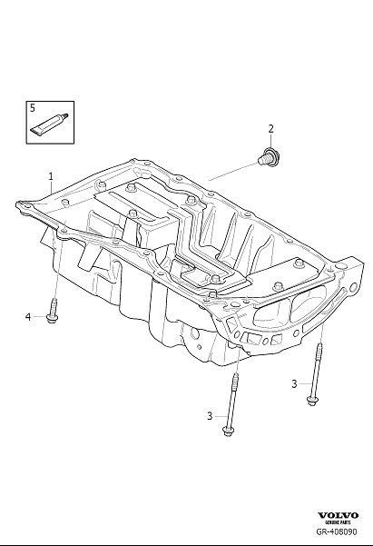 Diagram Oil pan, Sump for your 2023 Volvo V60   