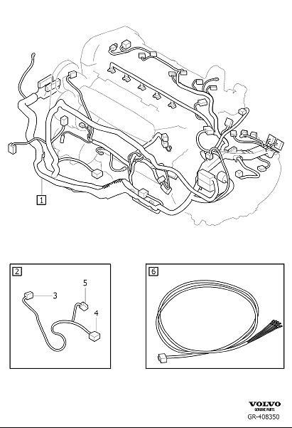 Diagram Cable harness, Cable harness engine for your 2002 Volvo V70   